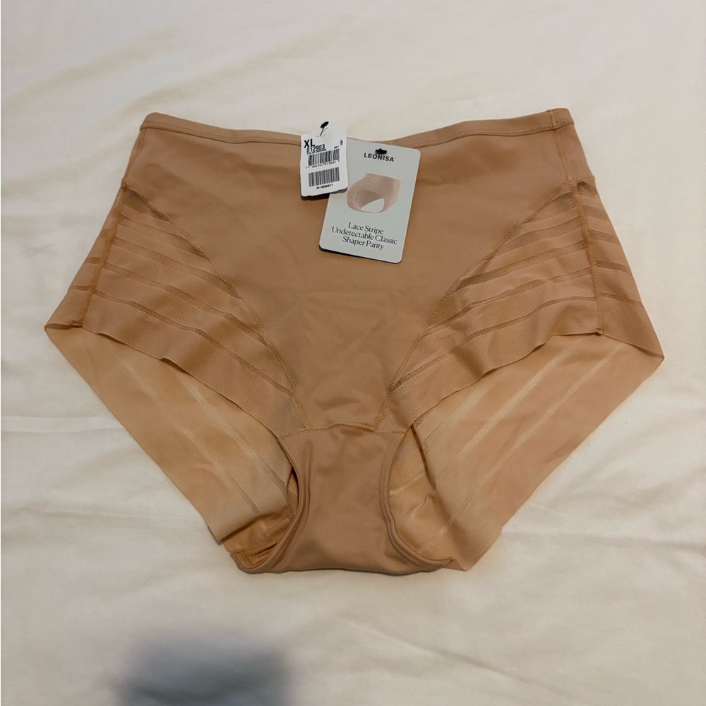 Leonisa Women's Tan Lace Trim Shaping Panty